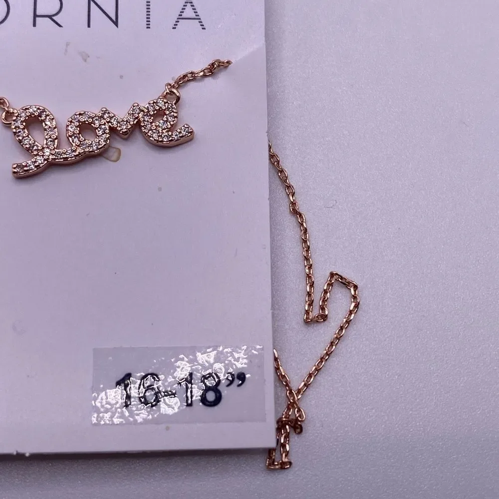 ! SUNDAY SALE! ✨ADORNIA✨ rosegold “love” rhinestone necklace - Picture 3 of 4